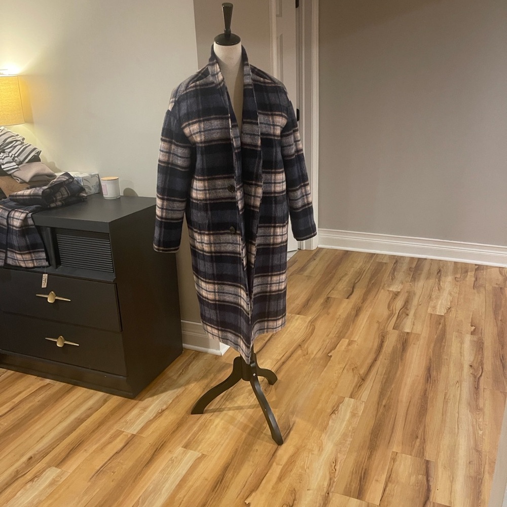 Madewell Checkered Wool Blend Coat